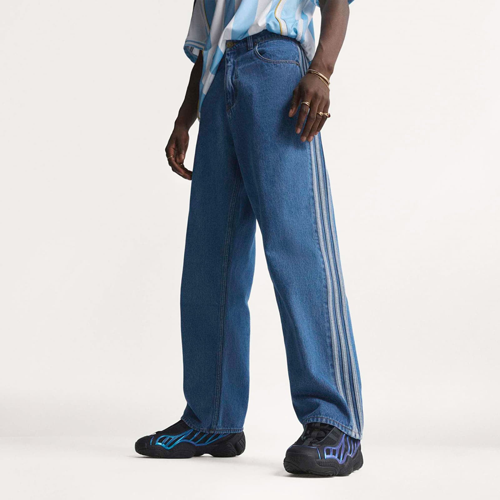 Jeans til mænd adidas Firebird Pants Blue Denim