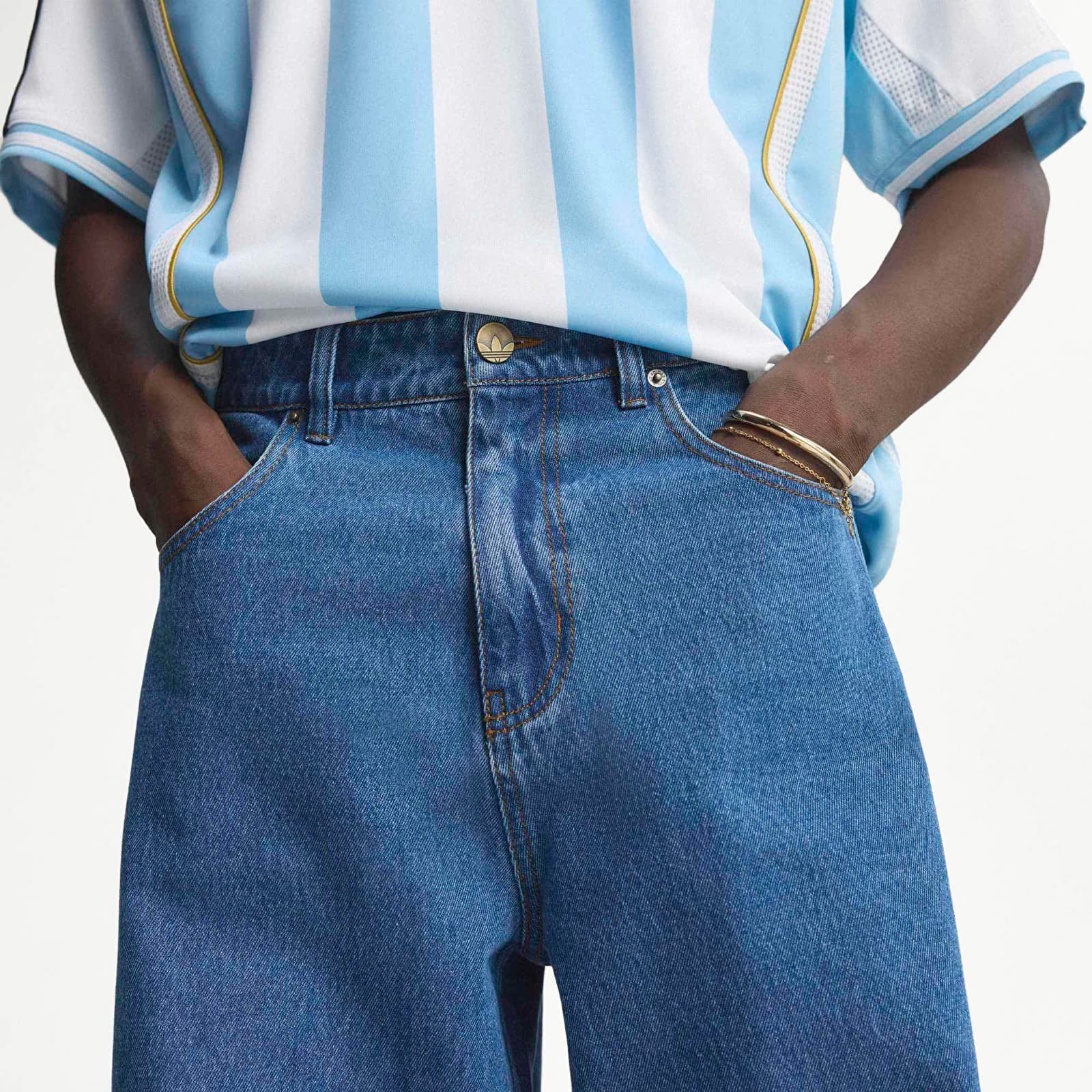 Jeans til mænd adidas Firebird Pants Blue Denim