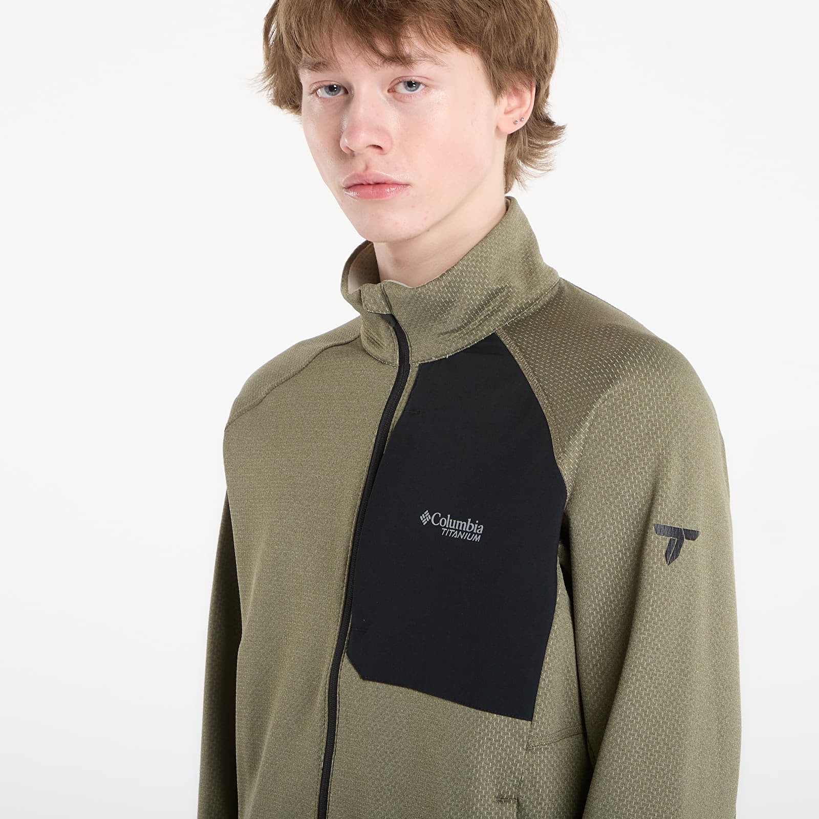 Férfi kapucnis pulcsik Columbia Triple Canyon™ II Functional Grid Fleece Jacket Stone Green Heather/ Black