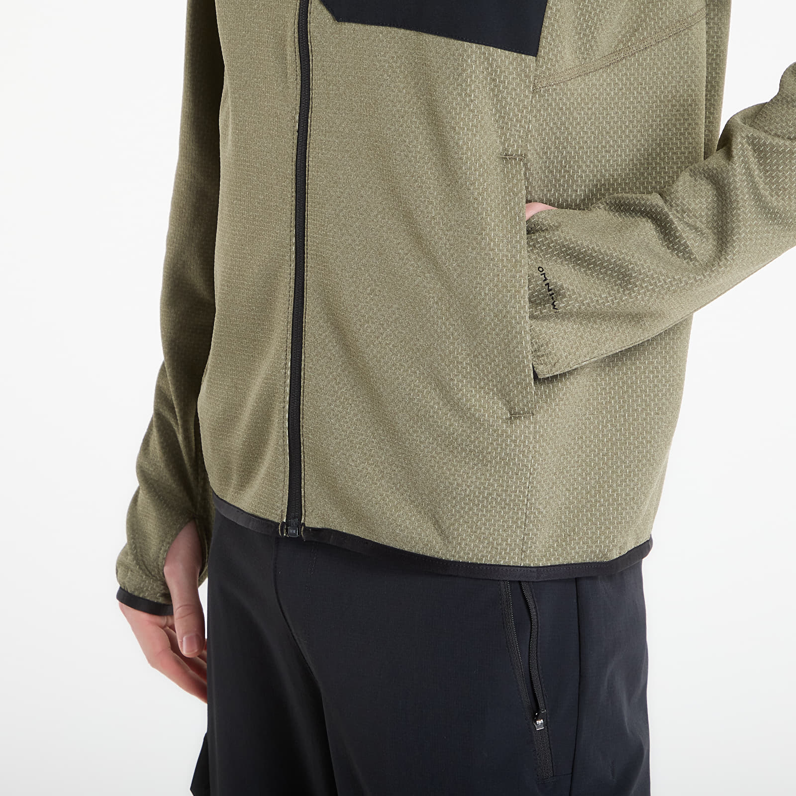 Férfi kapucnis pulcsik Columbia Triple Canyon™ II Functional Grid Fleece Jacket Stone Green Heather/ Black