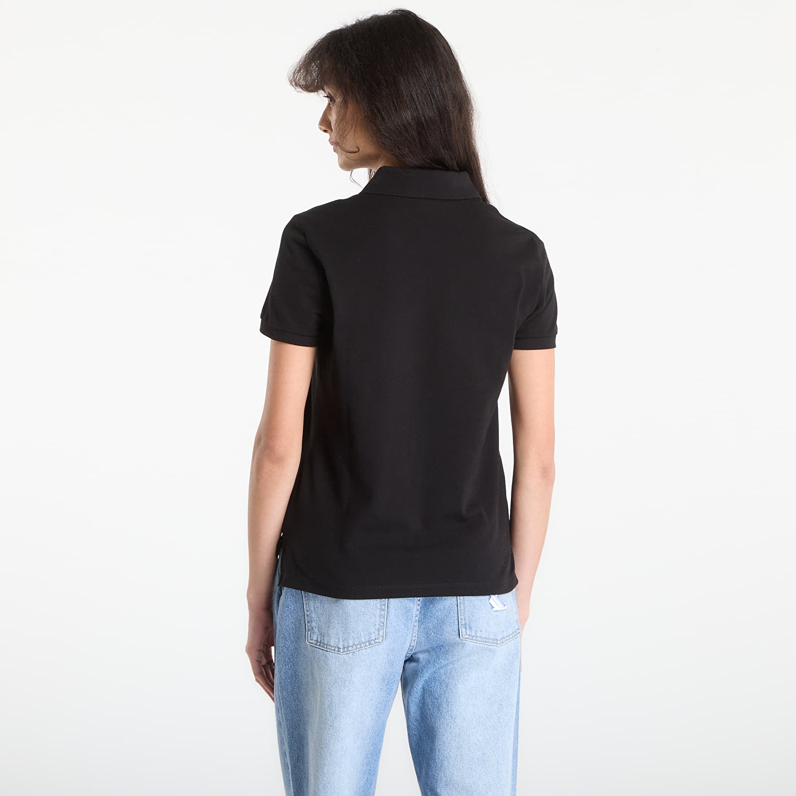 Majice i košulje LACOSTE Short Sleeved Ribbed Collar Shirt Black