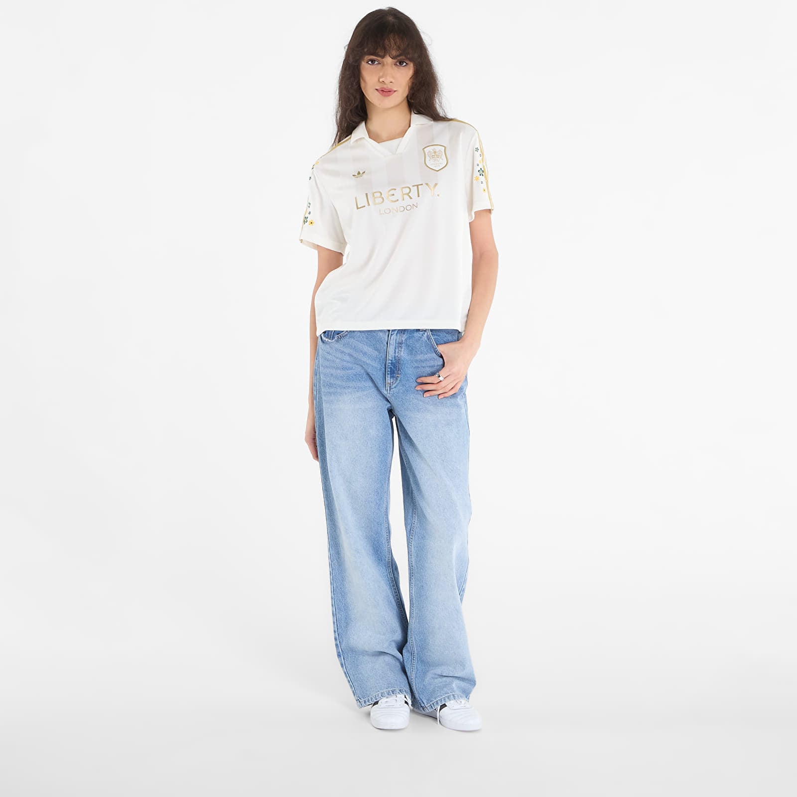 T-särgid adidas X Liberty London Jersey Off White/ Ice Purple