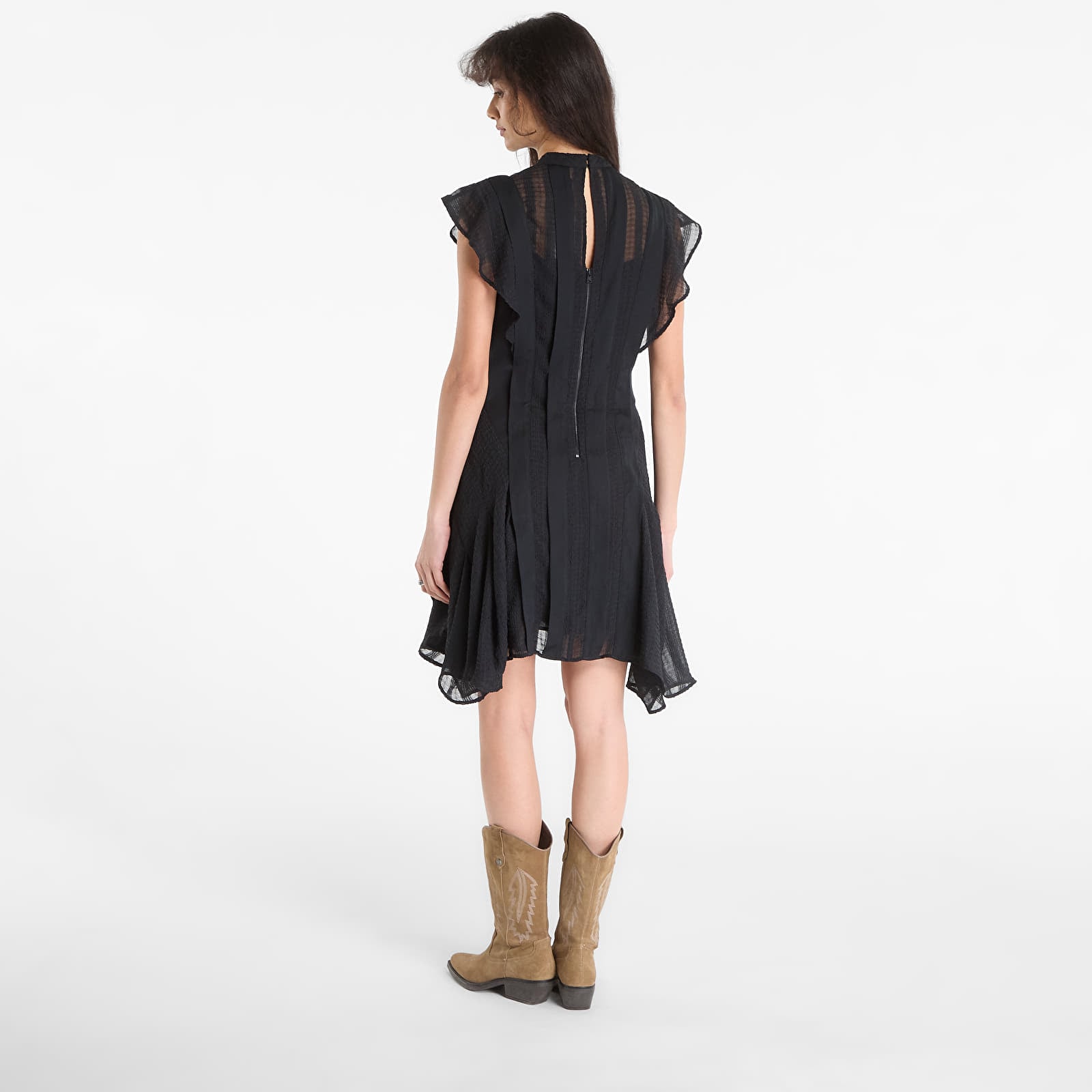 Dámske šaty AllSaints Fleur Texture Dress Black