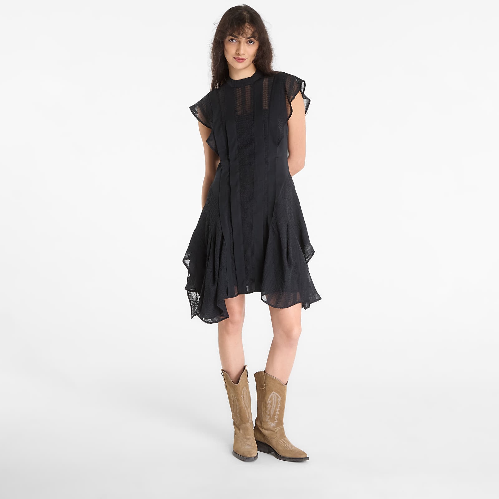 Dámske šaty AllSaints Fleur Texture Dress Black