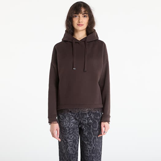 Bluza AllSaints Nia Lace Hoody Bottle Brown