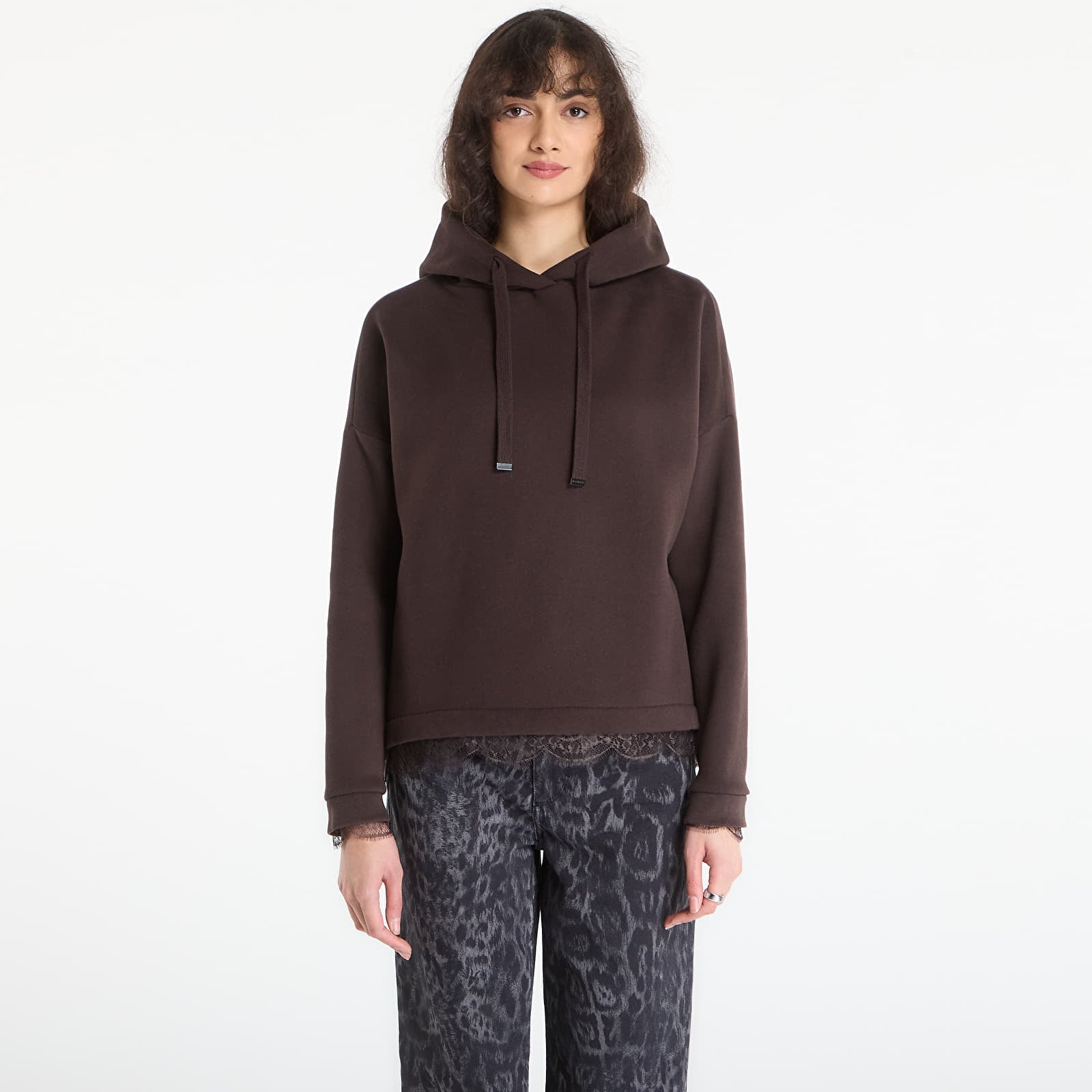 Sweatshirts AllSaints Nia Lace Hoody Bottle Brown
