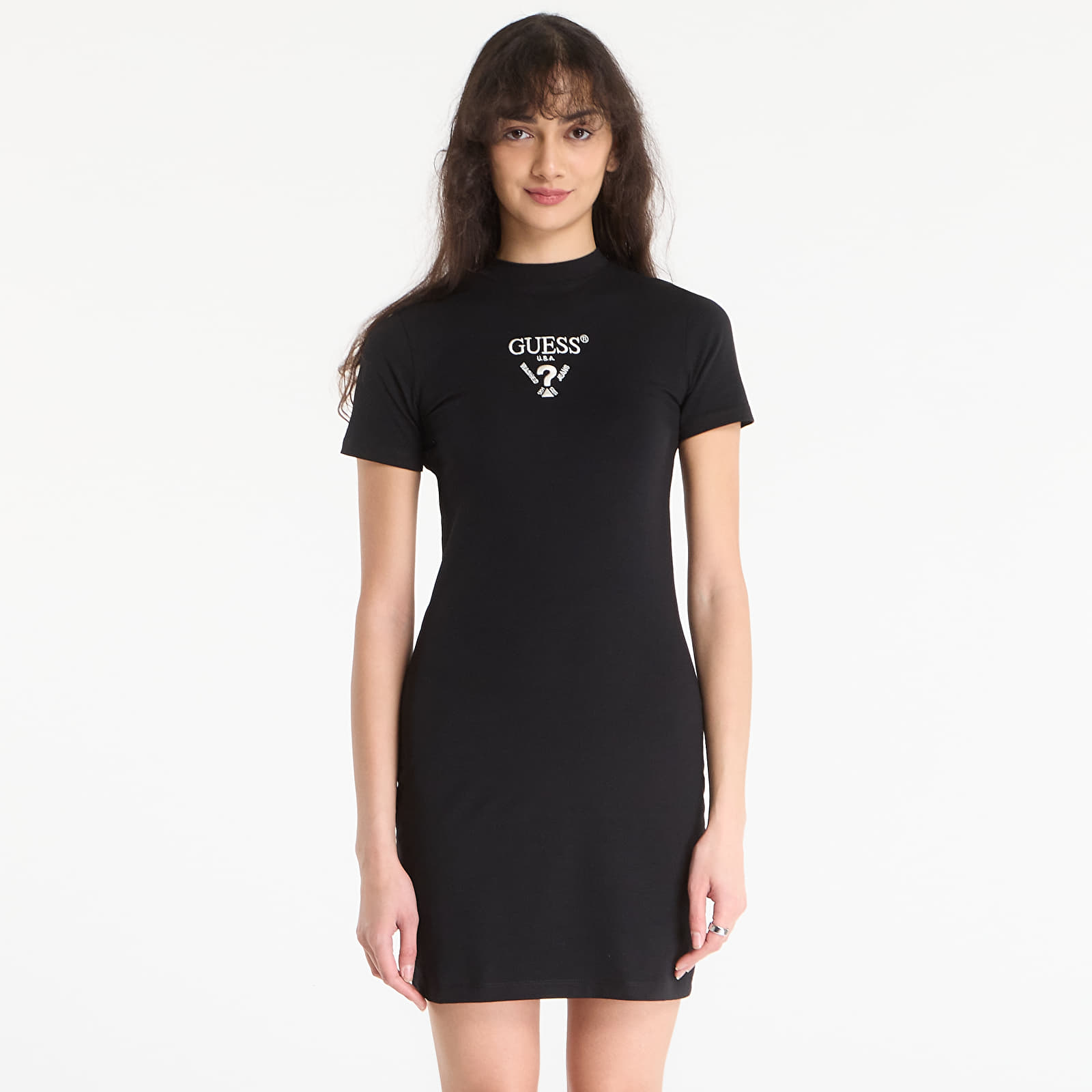 Šaty GUESS Colette Jersey Dress Black/ Salt Multi