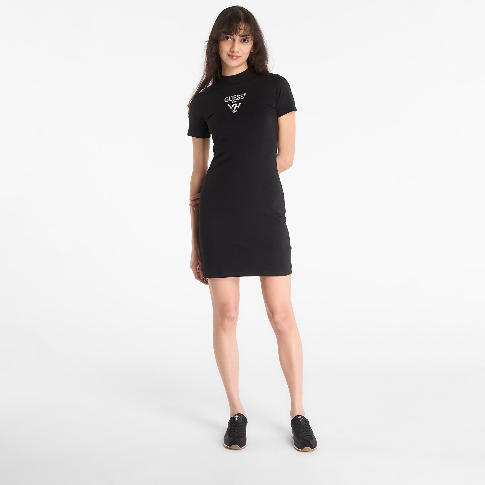 Šaty GUESS Colette Jersey Dress Black/ Salt Multi