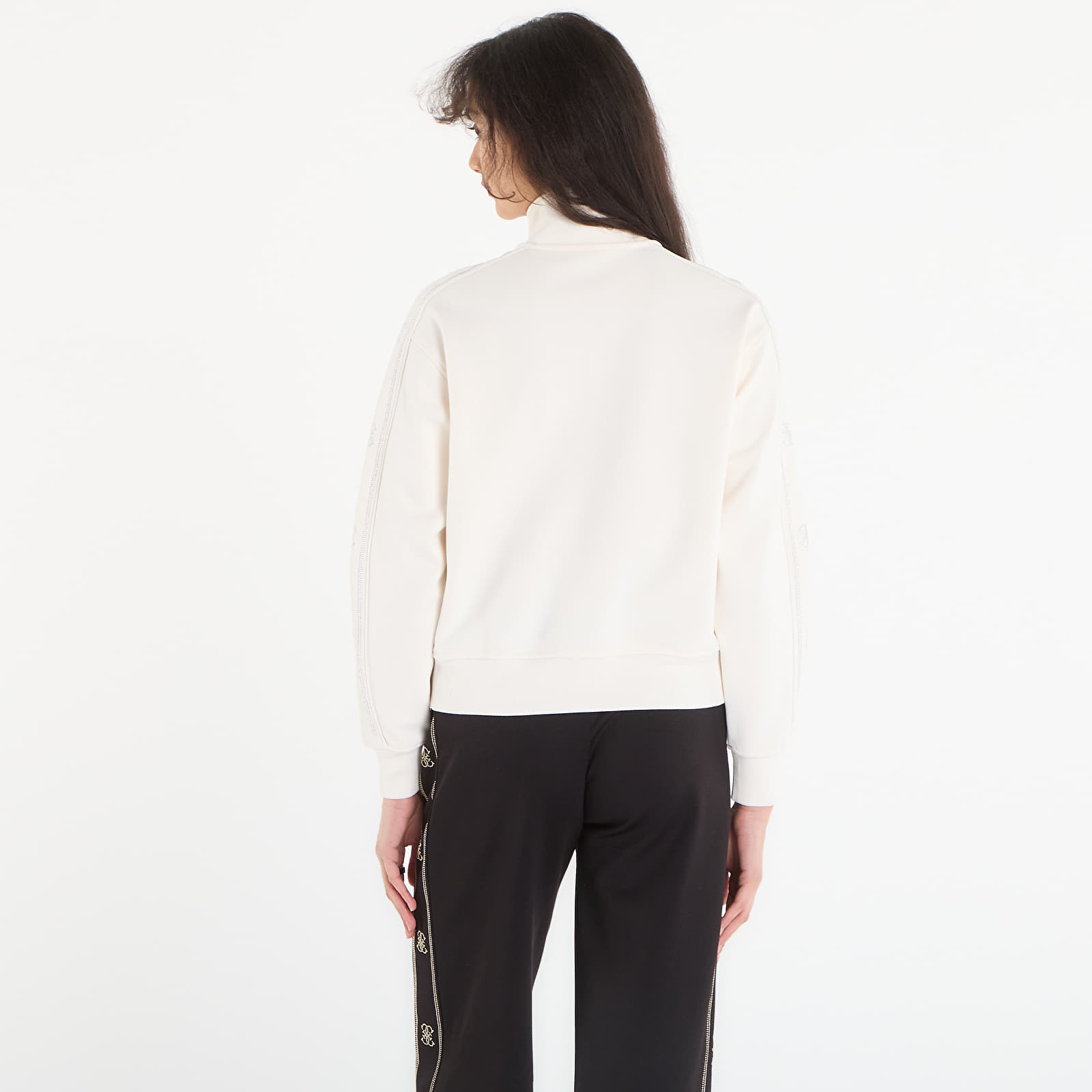 Mikinas ar kapuci un sporta krekli GUESS Octavia High Neck Full-Zip Sweat White Glam