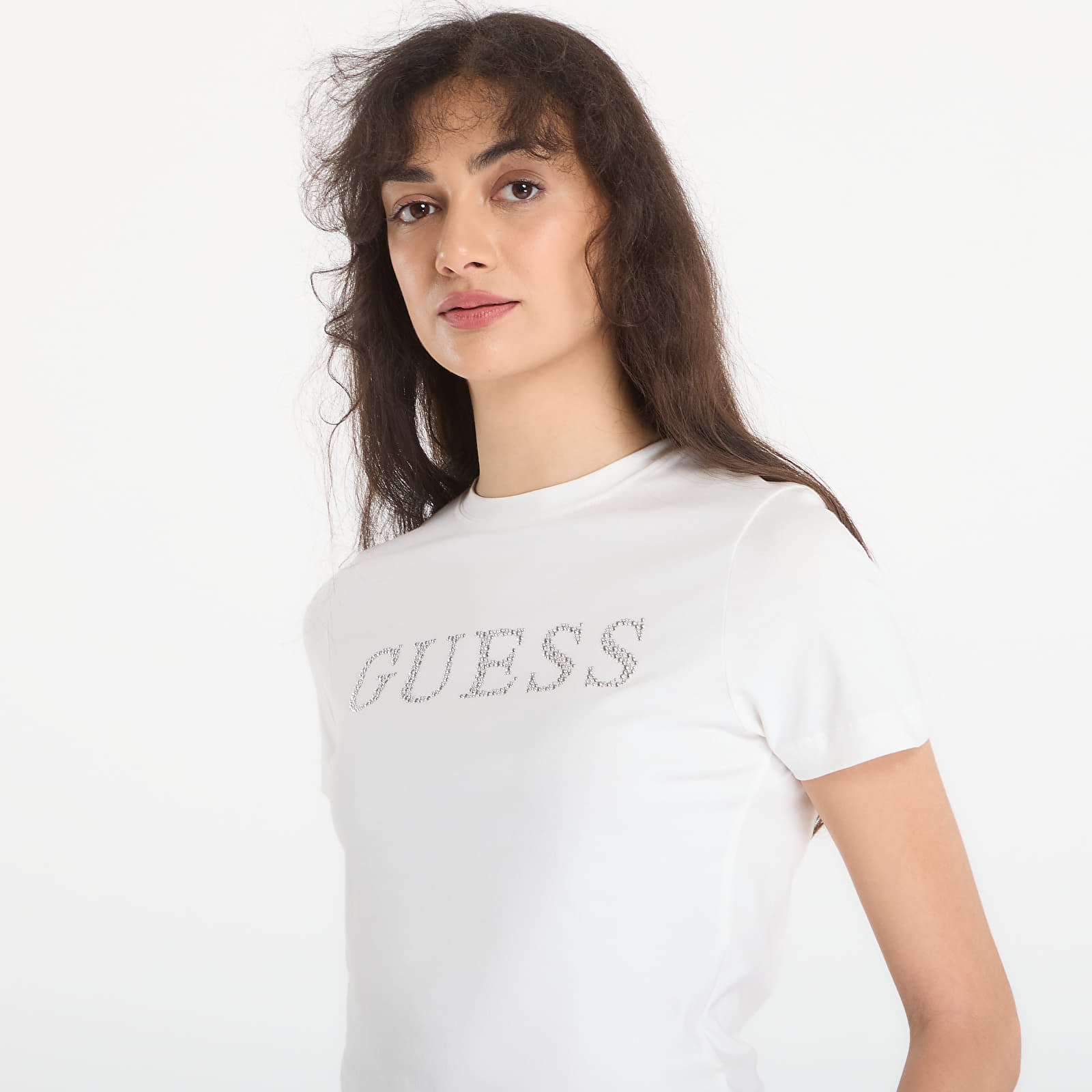 T-Shirts GUESS Octavia Rn Ss T-Shirt White Glam