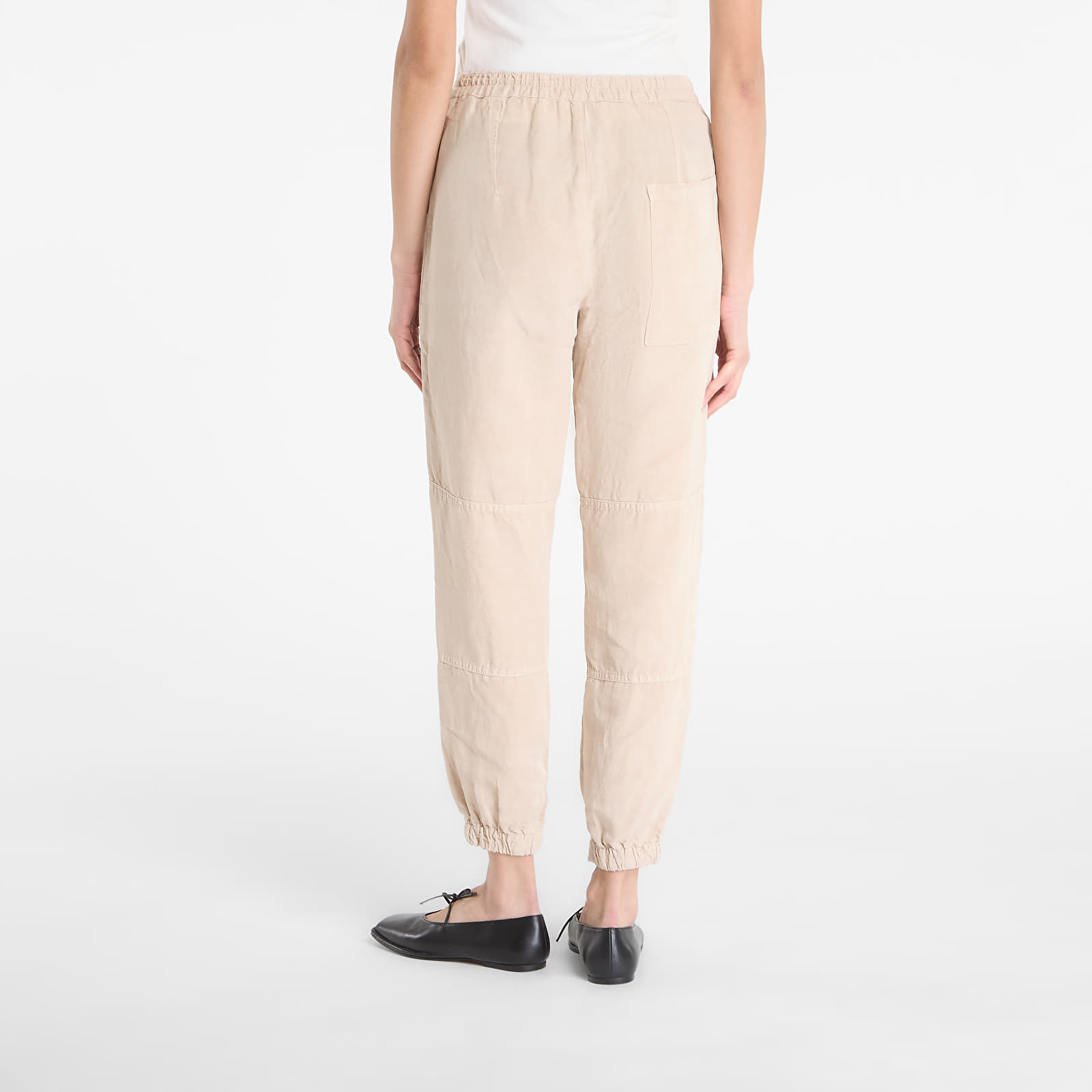 Kalhoty AllSaints Val Tencel Trouser Taupe Brown