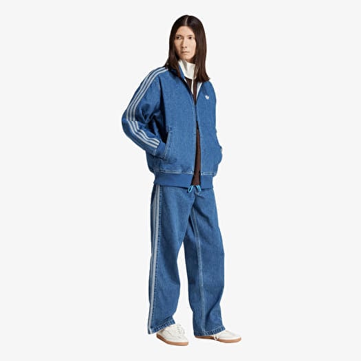 adidas Firebird Adicolor Denim Pants Medium Blue Denim | Queens