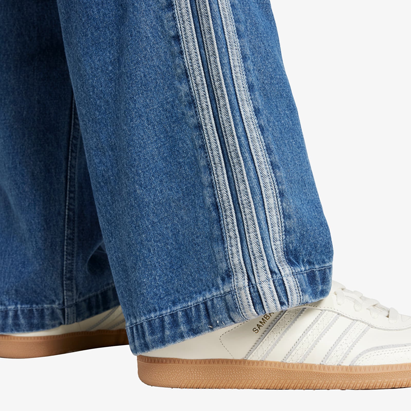 Bukser for menn adidas Firebird Adicolor Denim  Pants Medium Blue Denim