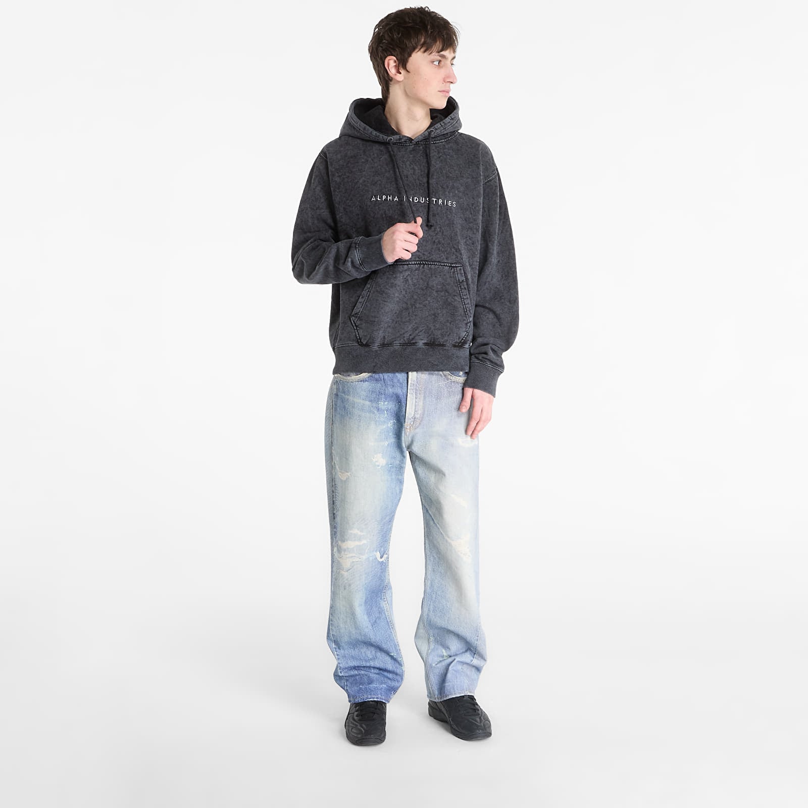 Meeste kampsunid Alpha Industries Acid Logo Hoodie Black