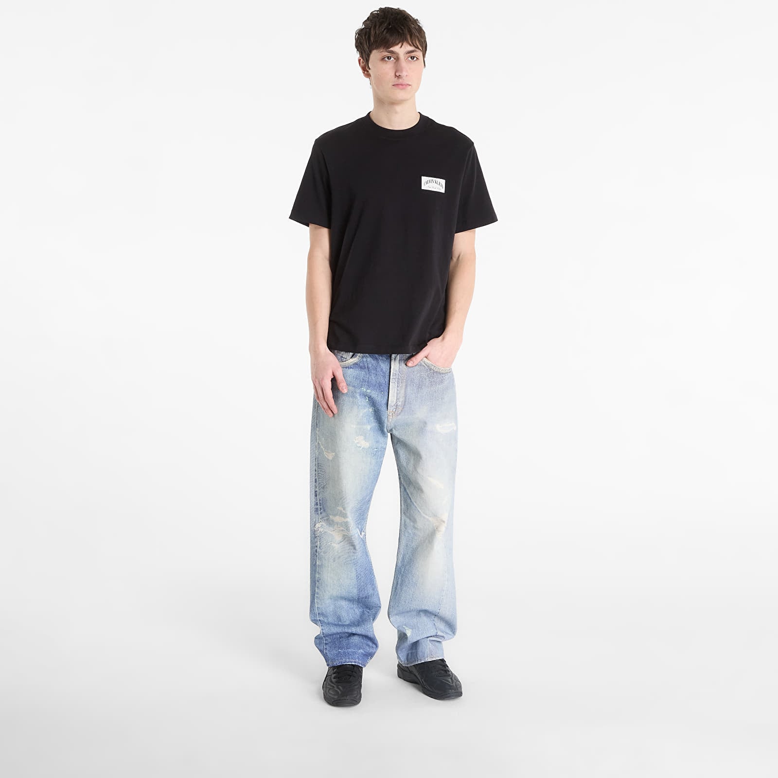 Meeste T-särgid Calvin Klein Jeans Ss 20S Easy Collegiate Tee Black