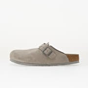 Birkenstock Boston Soft Footbed Suede Leather Unisex Stone Coin