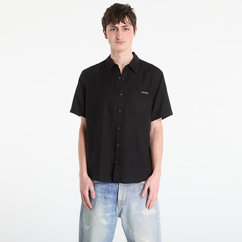 Calvin Klein Jeans Ss Solid Causal Line Shirt Black