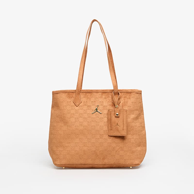 Somas Jordan Jam Suede Monogram Tote Cognac