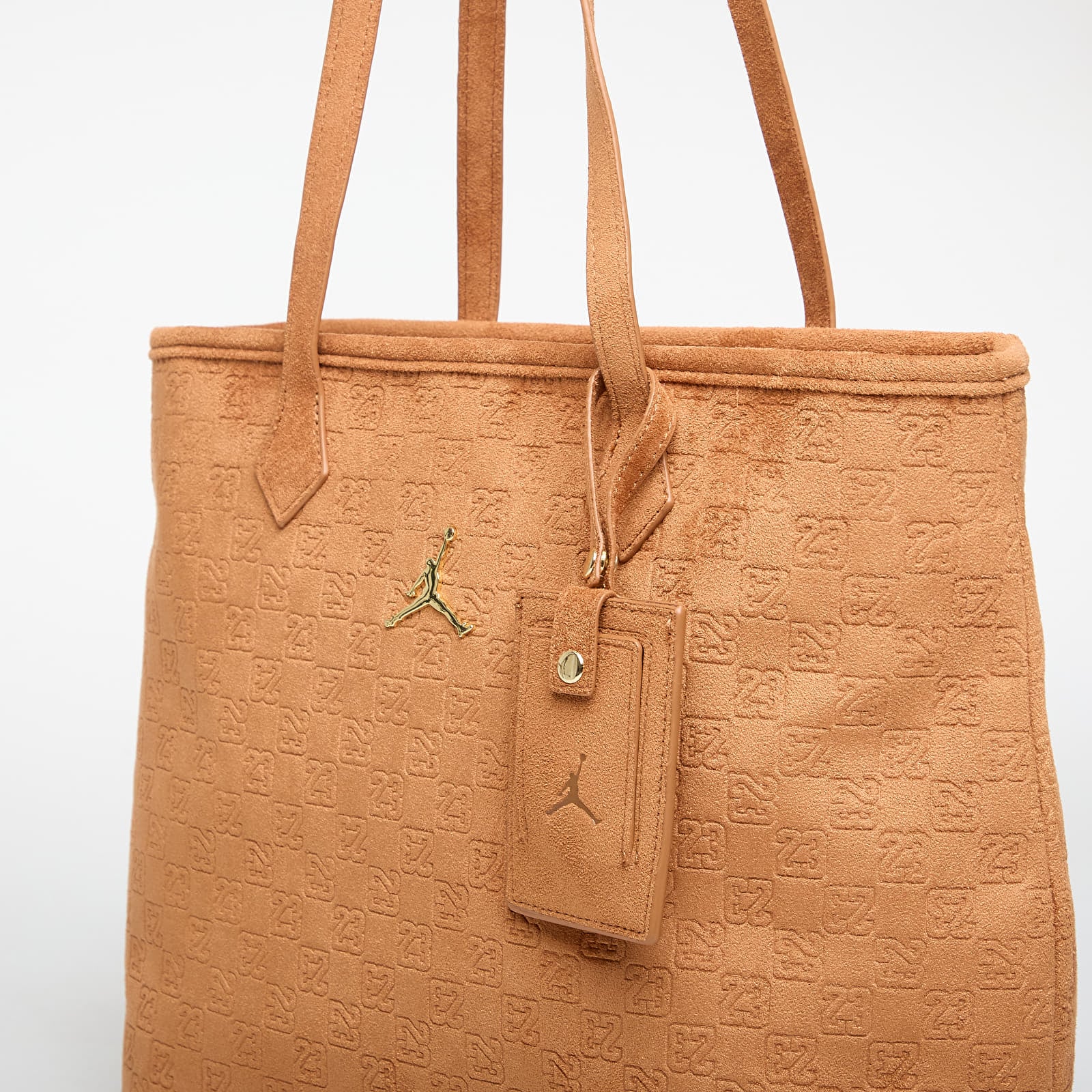 Pánske tašky cez rameno Jordan Jam Suede Monogram Tote Cognac
