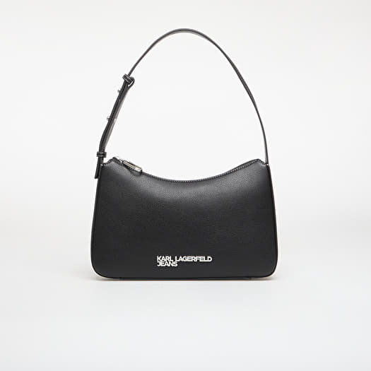 Karl Lagerfeld Jeans Metal Logo Shoulder Bag Black