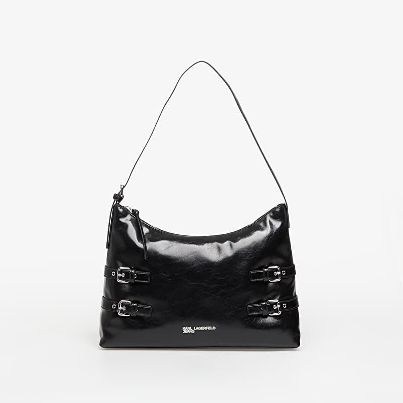 Karl Lagerfeld Jeans Buckle Large Shoulder Bag Black