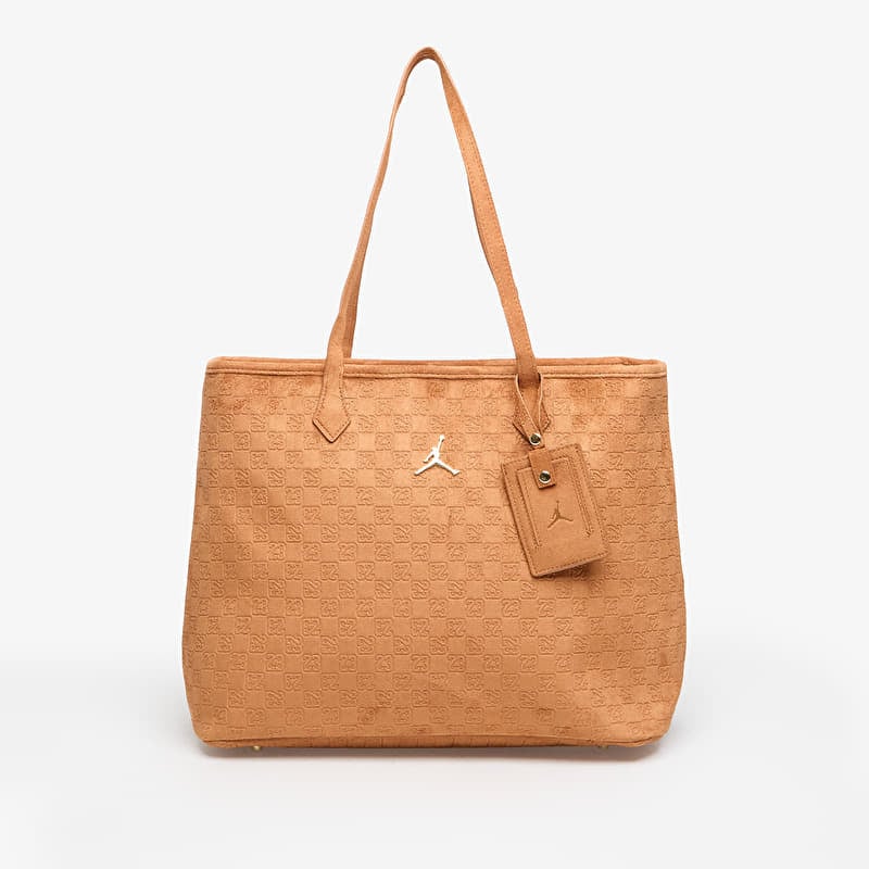 Somas Jordan Jam Suede Monogram Tote Cognac