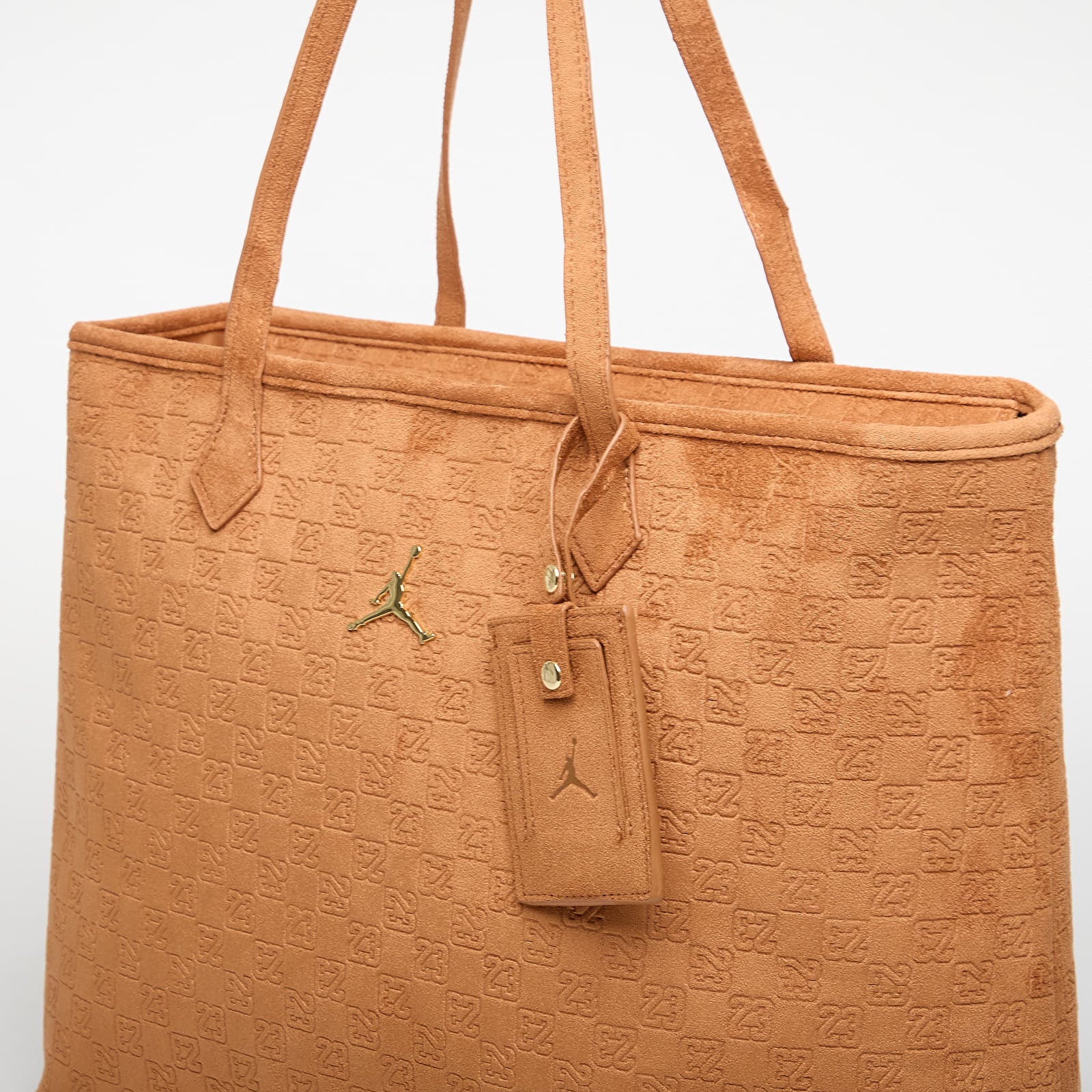 Pánske tašky cez rameno Jordan Jam Suede Monogram Tote Cognac
