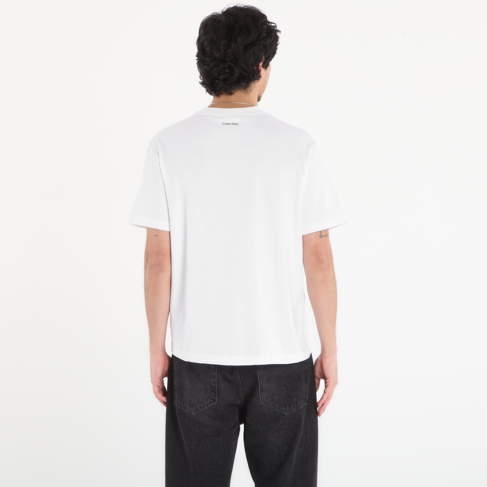 T-skjorter for menn Calvin Klein Jeans Ss 20S Easy Collegiate Tee White