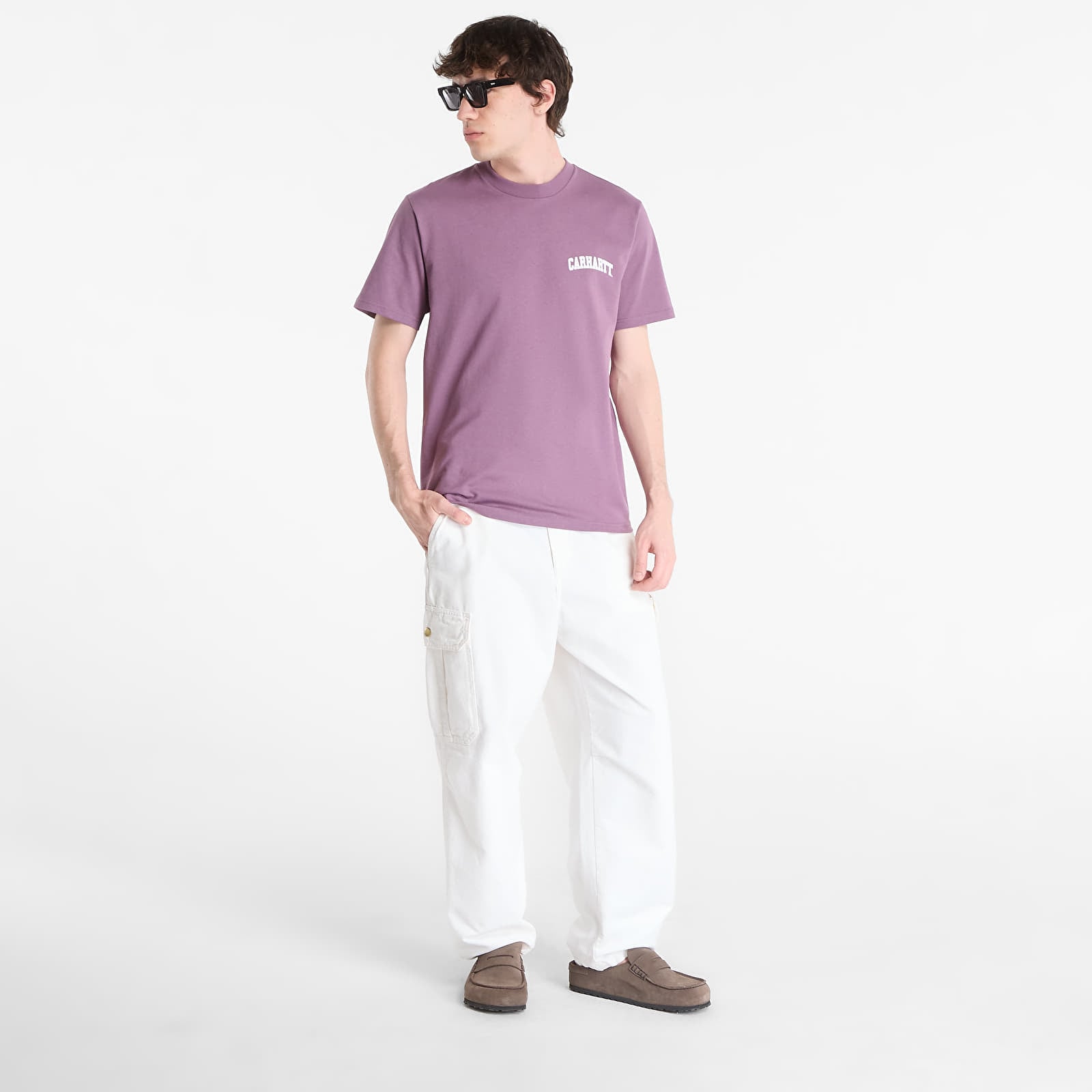 Tričká Carhartt WIP S/S University Script T-Shirt UNISEX Phlox/ White