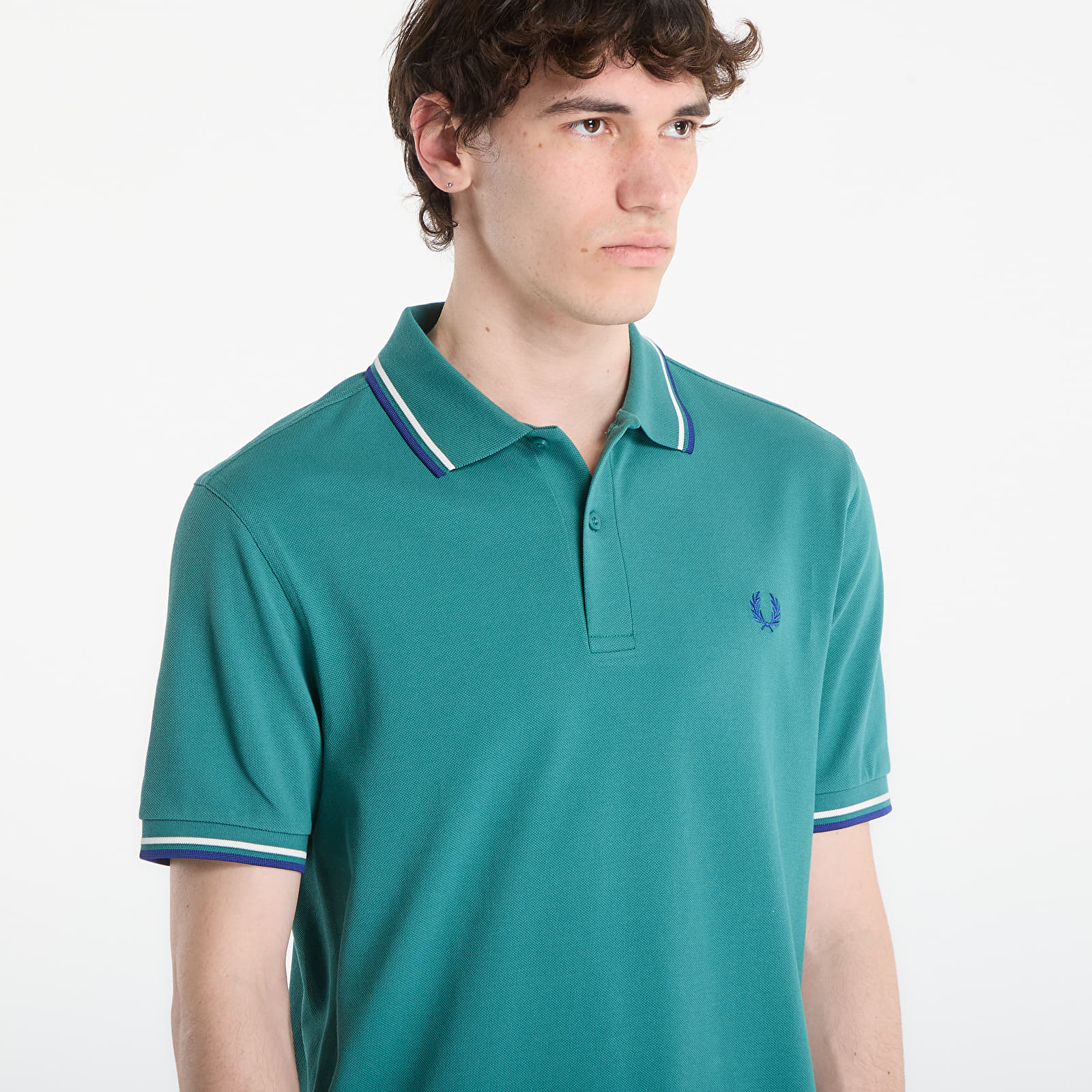 T-Shirts FRED PERRY Twin Tipped Fred Perry Shirt Deep Mint/ Snow White/ Soho Eclipse