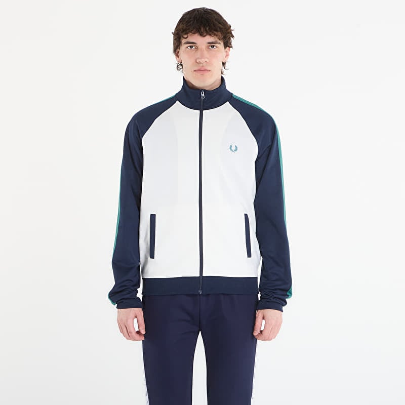 Sweatshirt FRED PERRY Contrast Sleeve Track Jacket Snow White