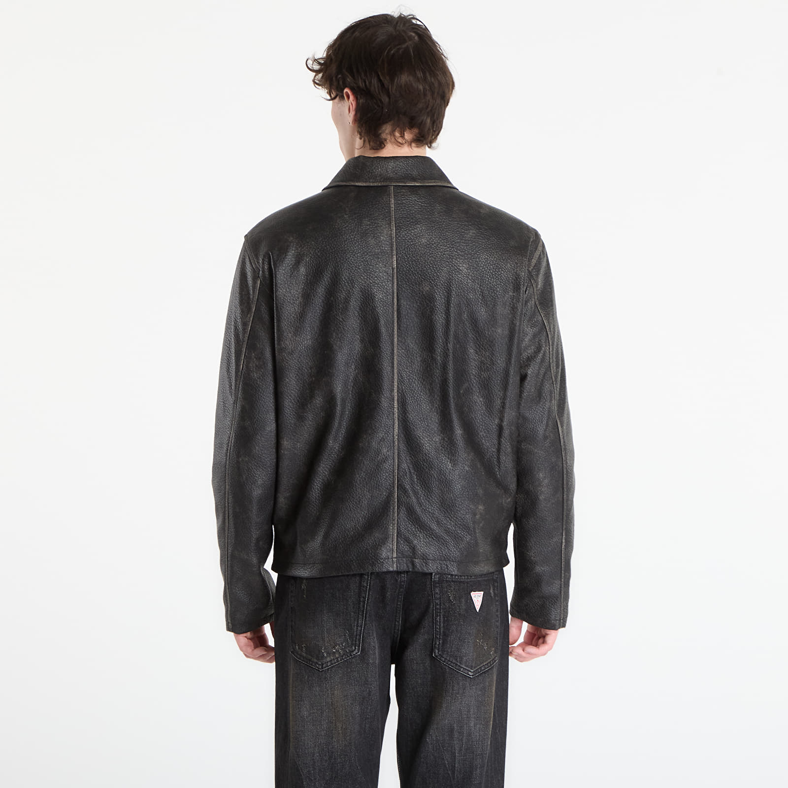 Joped Guess Jeans Pu Leather Jacket Jet Black