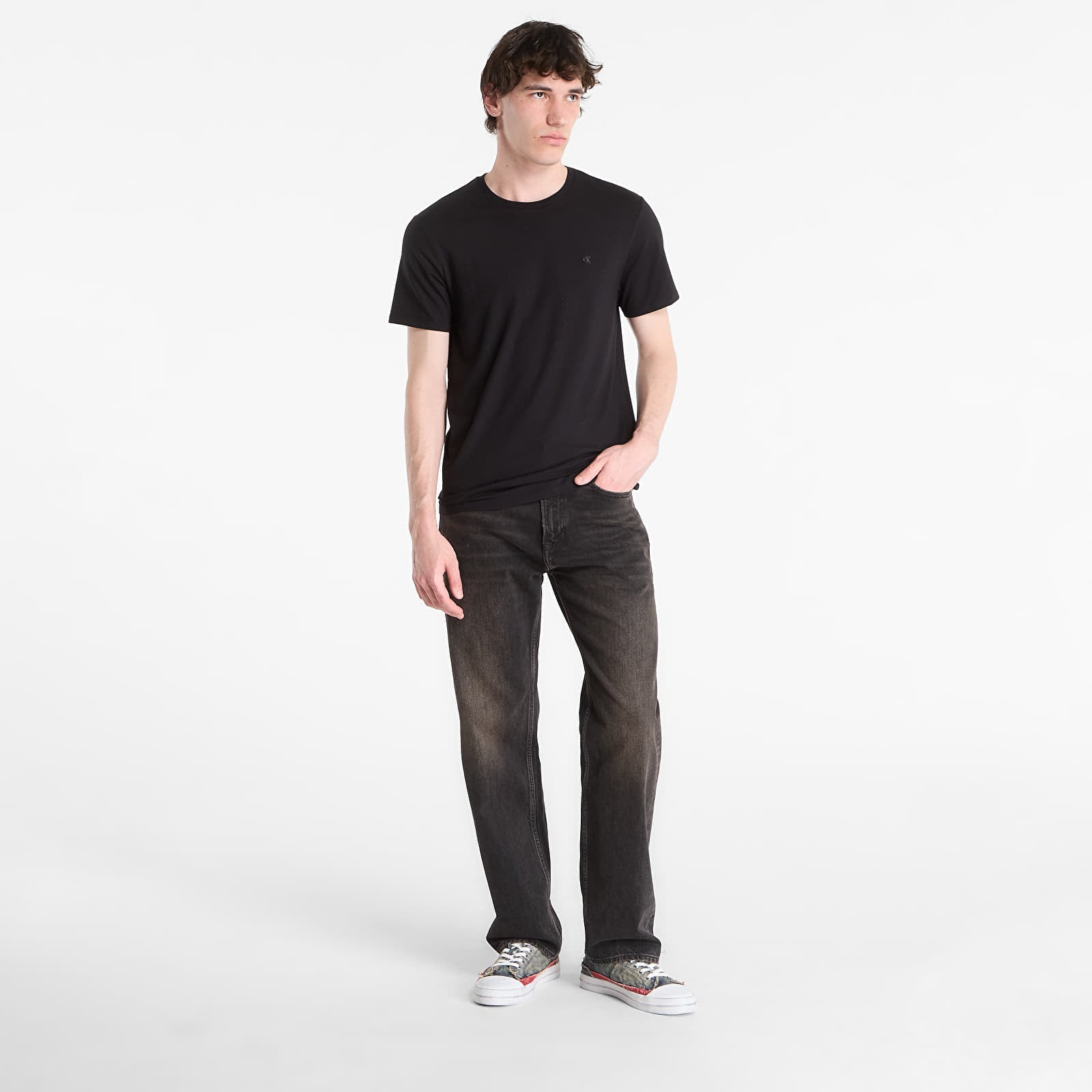 T-shirts Calvin Klein Ss Slim Stretch Cotton Crewneck Tee Black