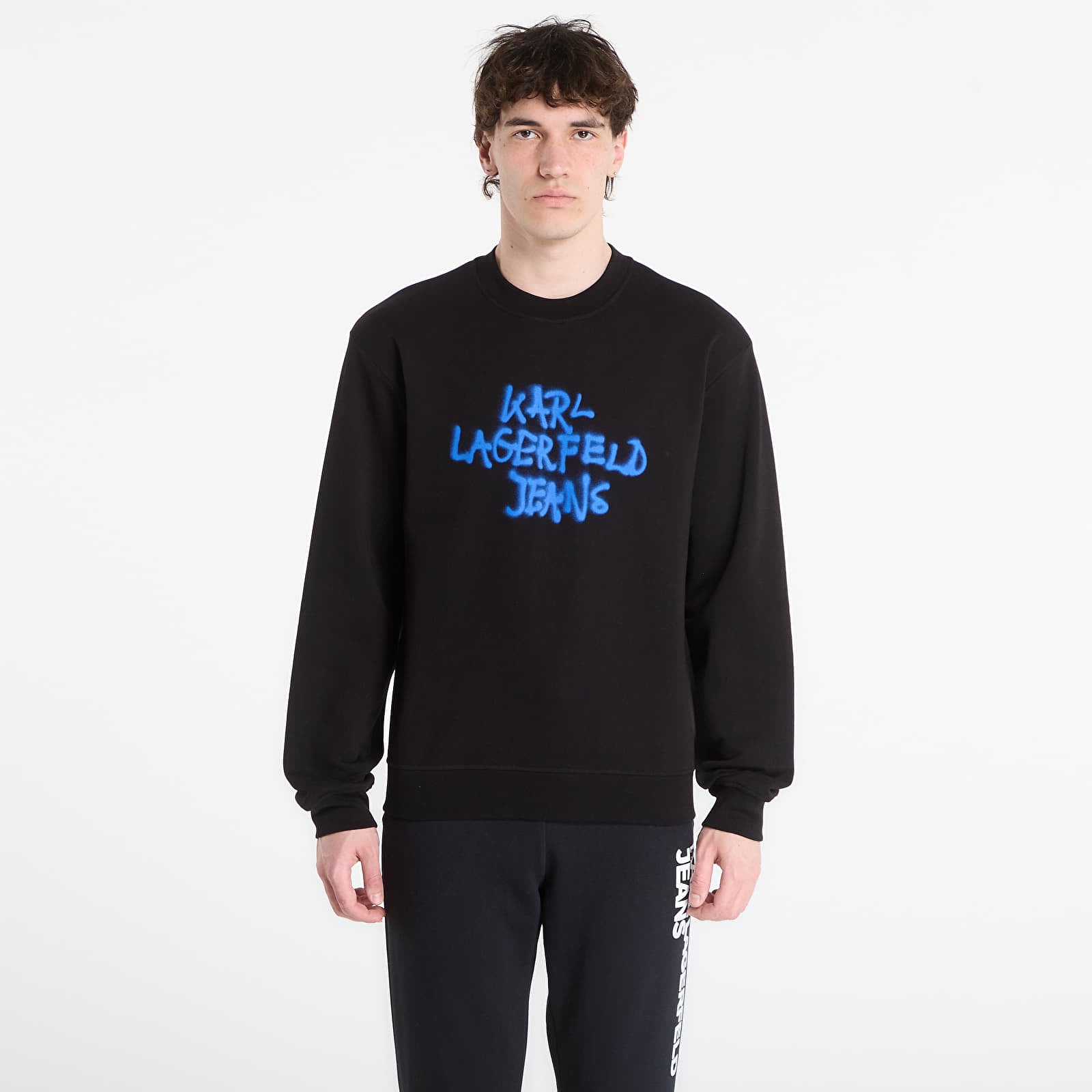 Mikinas ar kapuci un sporta krekli Karl Lagerfeld Jeans Reg Graffiti Sweat Black