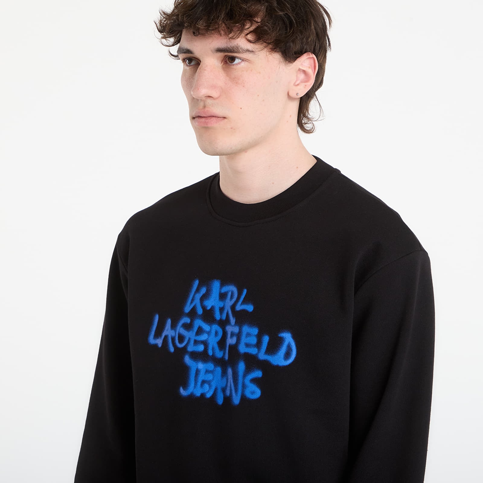 Mikinas ar kapuci un sporta krekli Karl Lagerfeld Jeans Reg Graffiti Sweat Black