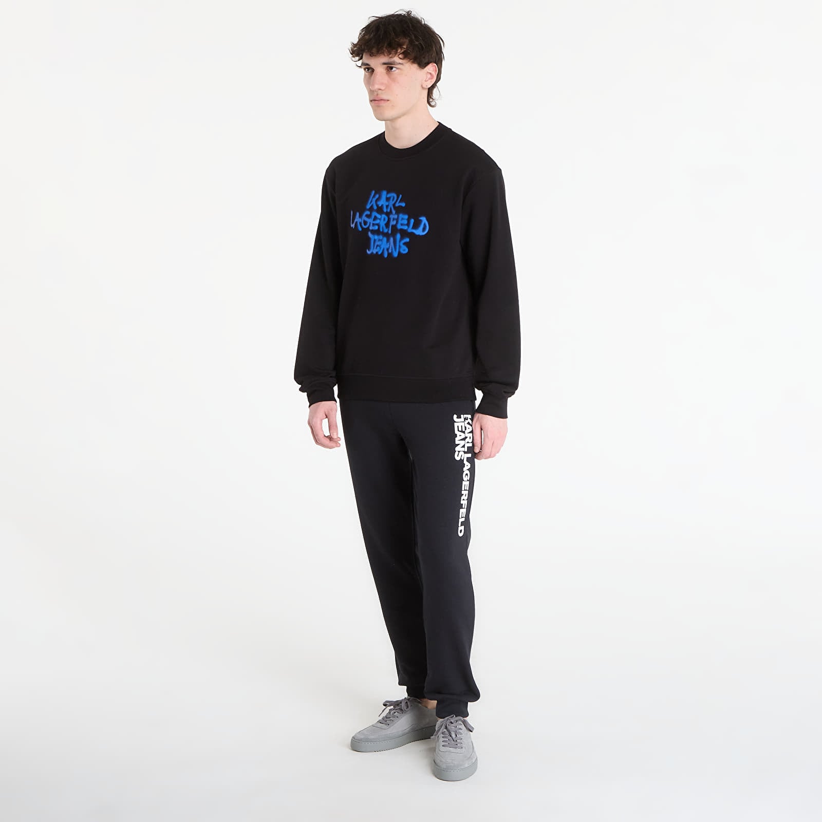 Mikinas ar kapuci un sporta krekli Karl Lagerfeld Jeans Reg Graffiti Sweat Black