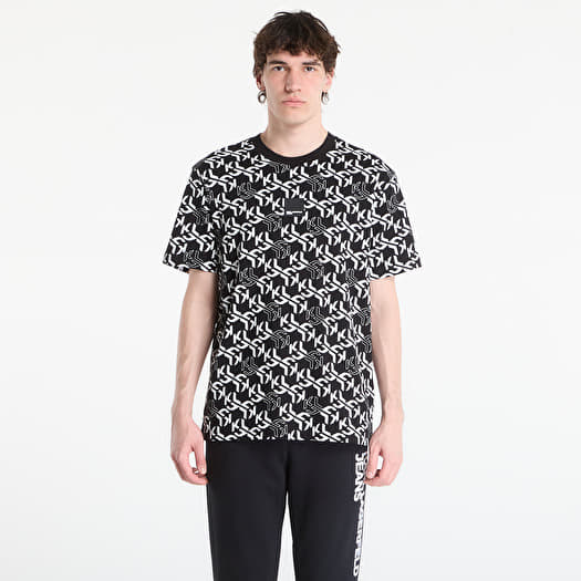 Karl Lagerfeld Jeans Reg Ss Monogram Aop Tee Outline Monogram Aop Black