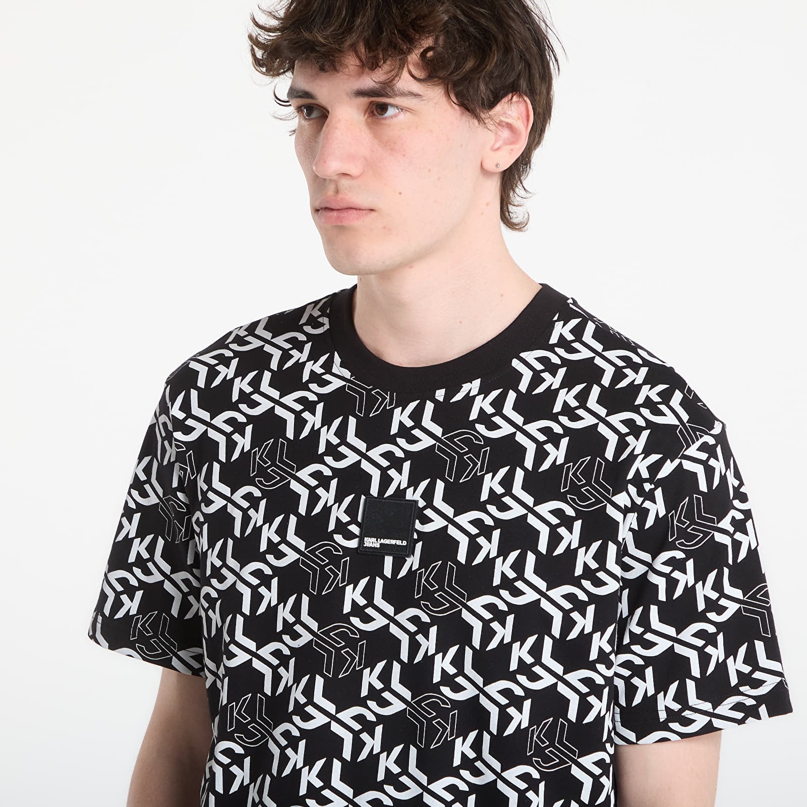 T-krekli Karl Lagerfeld Jeans Reg Ss Monogram Aop Tee Outline Monogram Aop Black