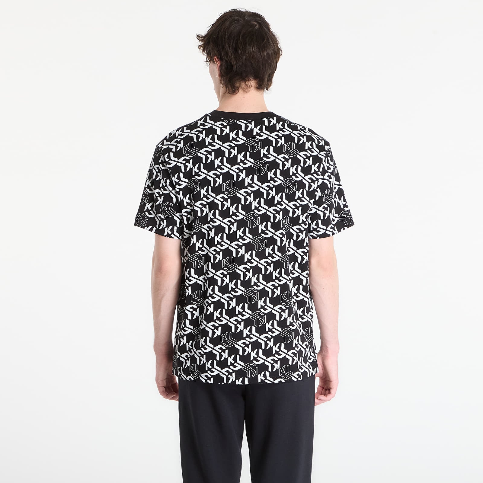 T-krekli Karl Lagerfeld Jeans Reg Ss Monogram Aop Tee Outline Monogram Aop Black