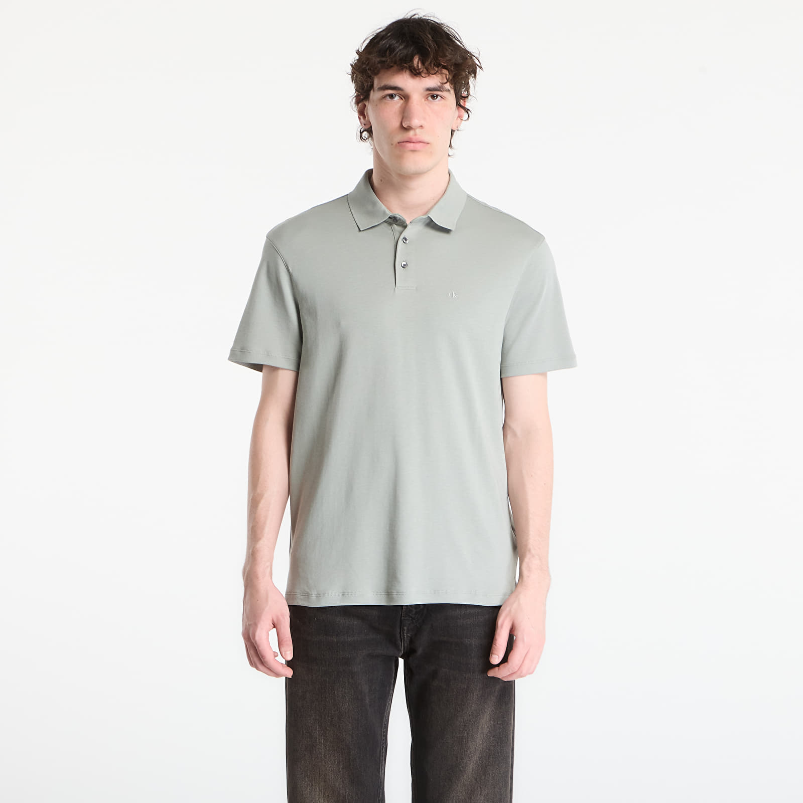 T-shirts Calvin Klein Ss Supima Chest Emb Polo Shadow