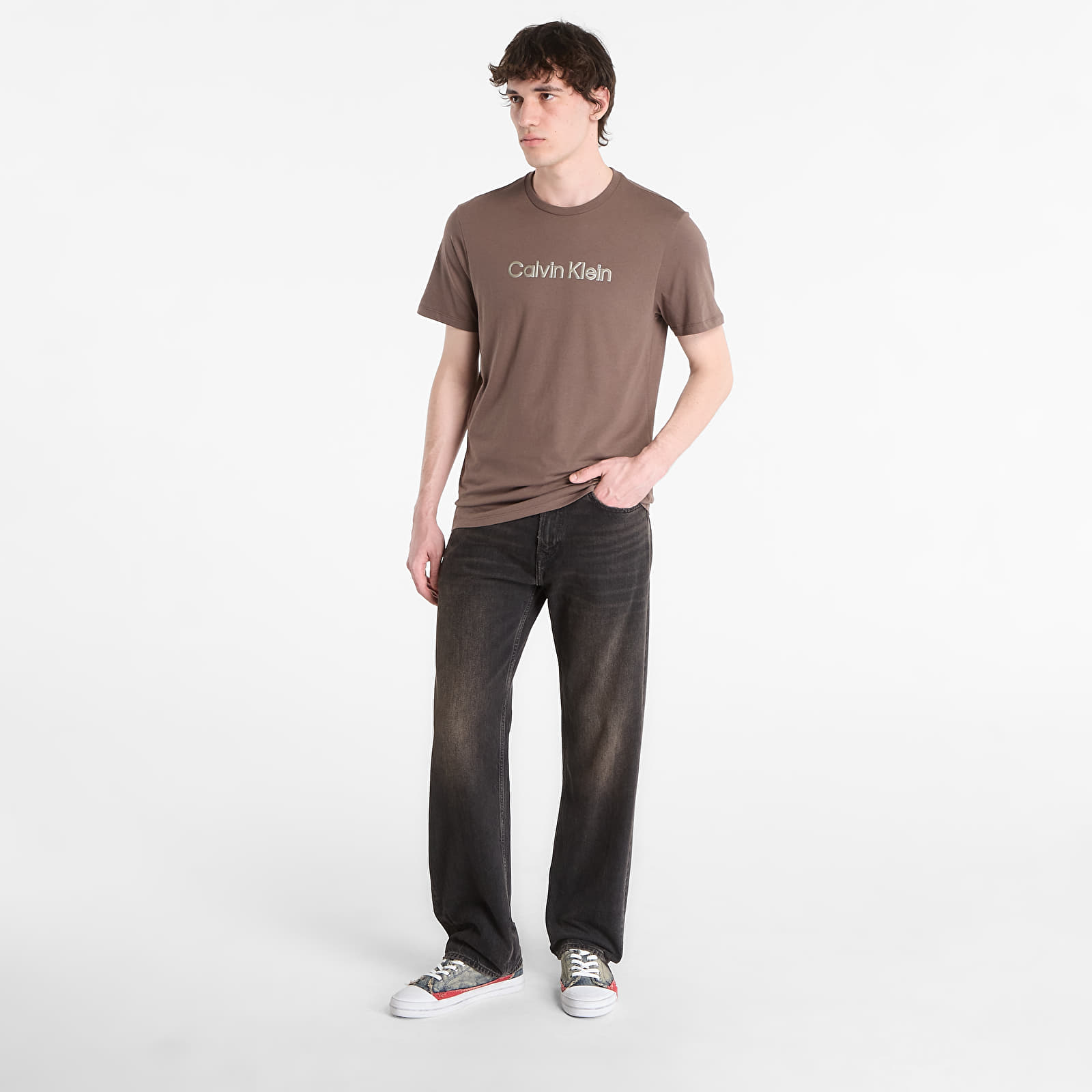 T-shirts Calvin Klein 30S Eu Wholesale Sportswear Graphic Tee Warm Oak