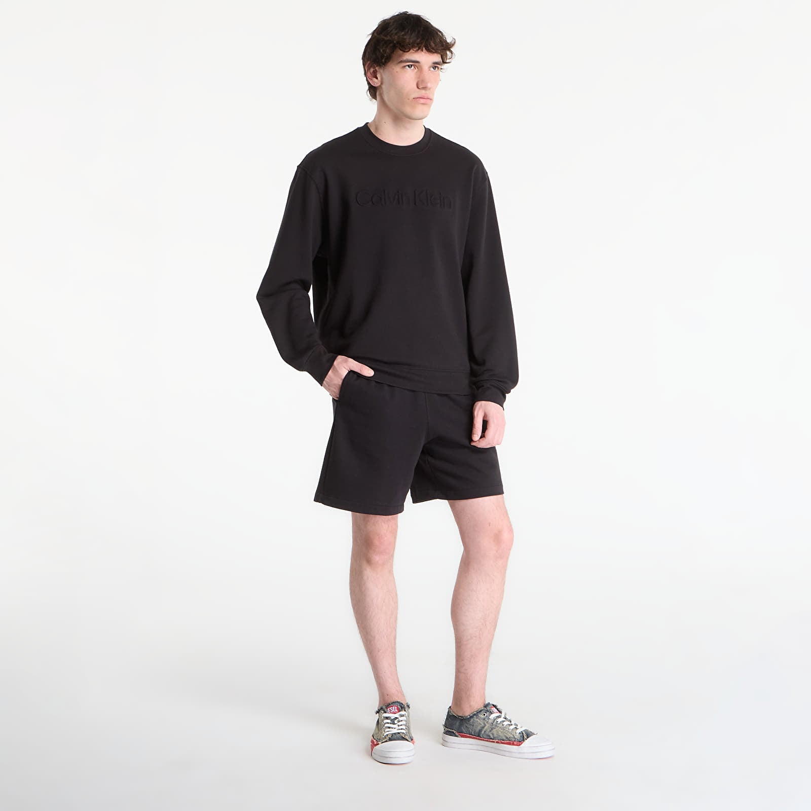 Mikiny Calvin Klein Eu Sportswear Graphic Crewneck Black
