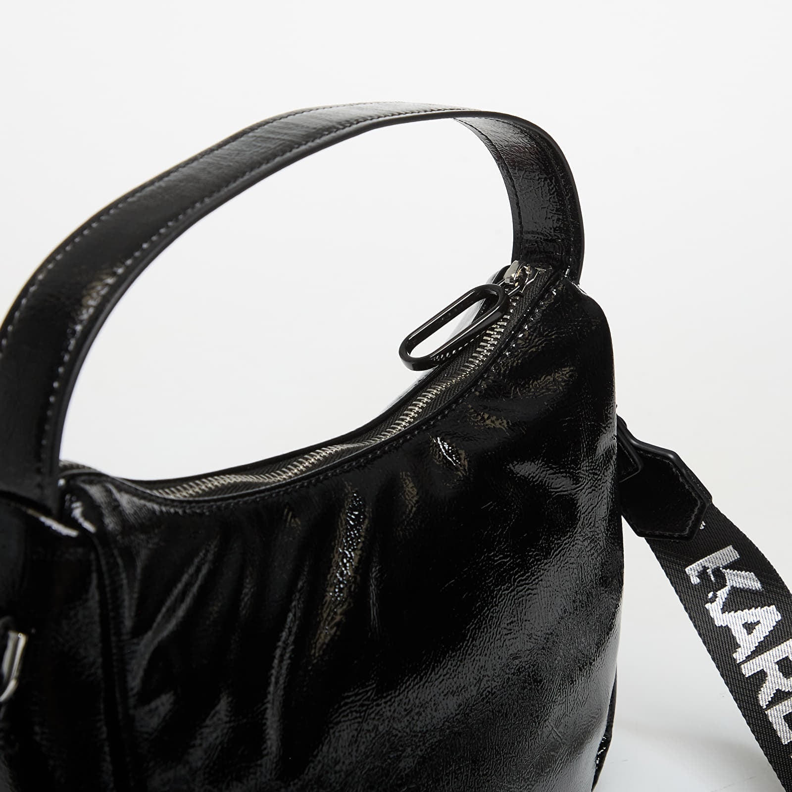 Sacs à main Karl Lagerfeld Jeans Box Logo Mini Hobo Glossy Black