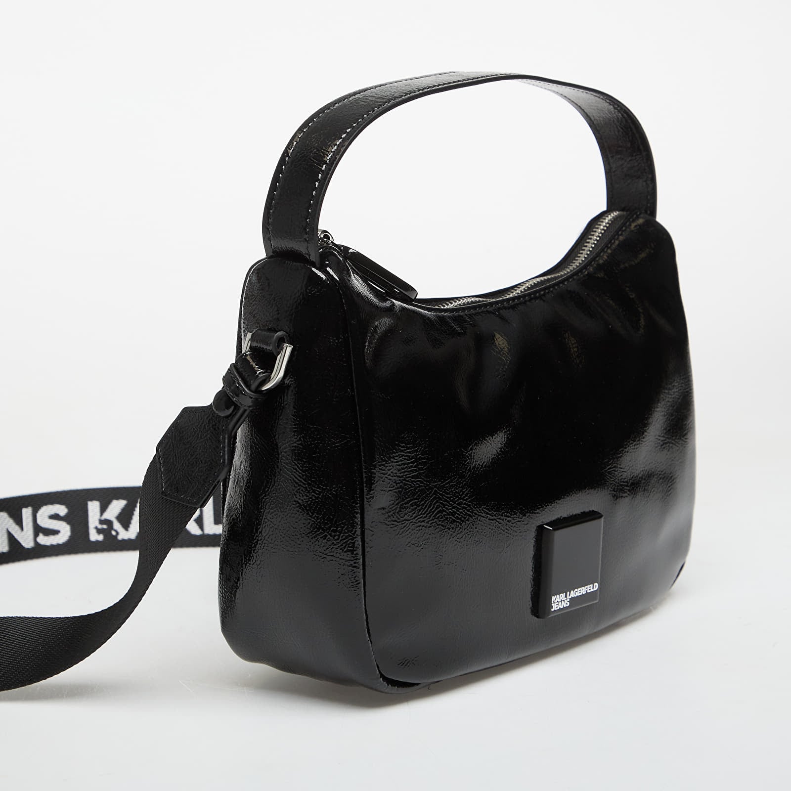 Sacs à main Karl Lagerfeld Jeans Box Logo Mini Hobo Glossy Black
