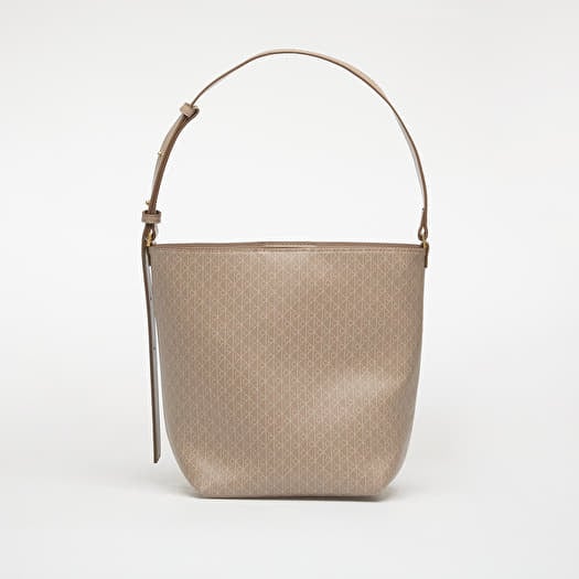 Calvin Klein Emblem Aop Medium Bucket Bag Desert Taupe