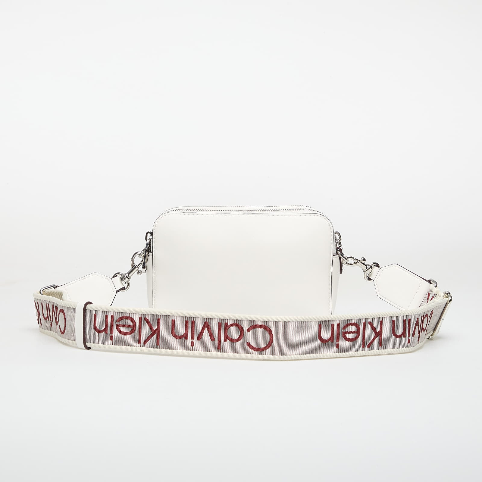 Torebki Calvin Klein Webbing Double Strap Camera Bag White Alyssum