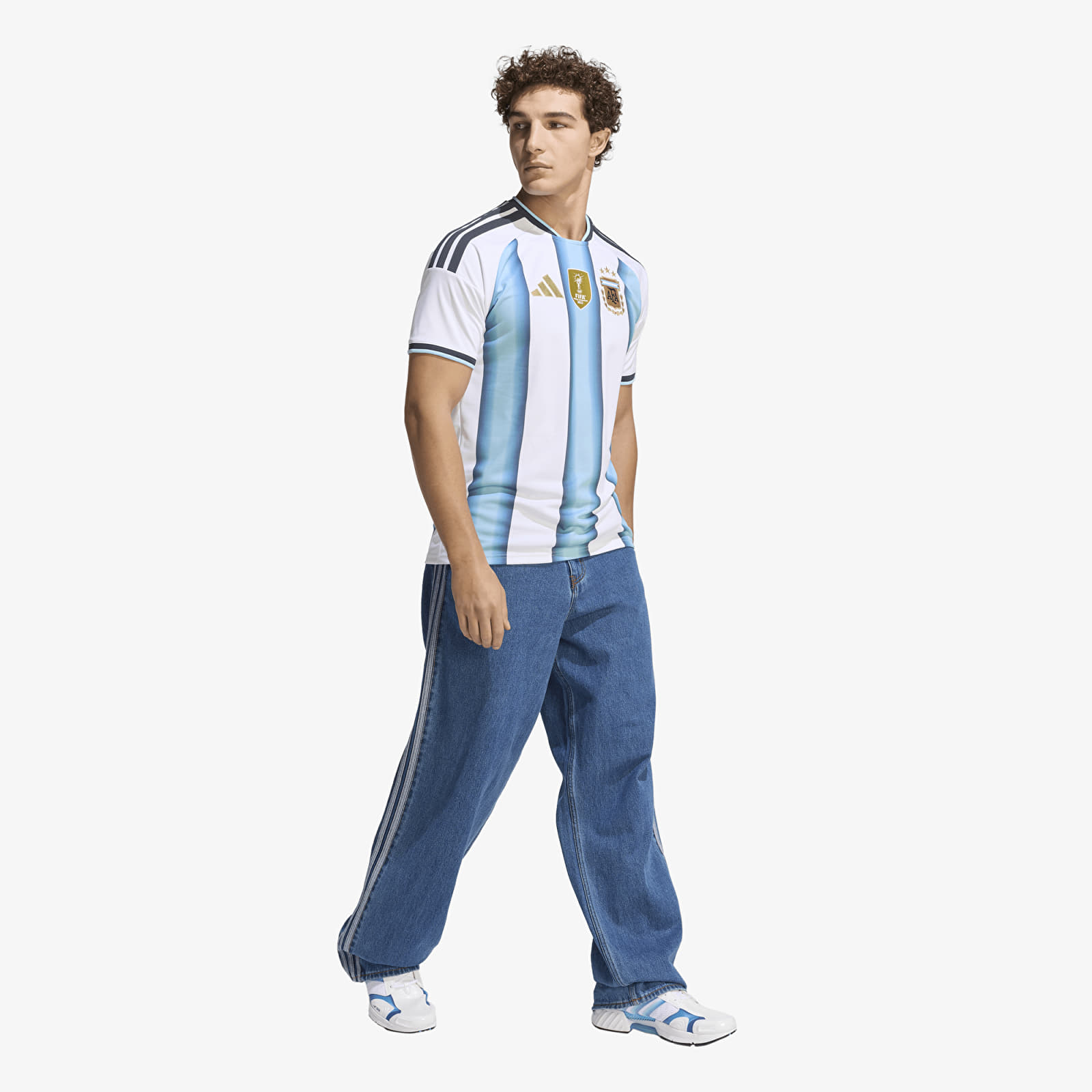 Tricouri pentru bărbați adidas Afa H Jersey D White/ Ice Blue/ Light Blue
