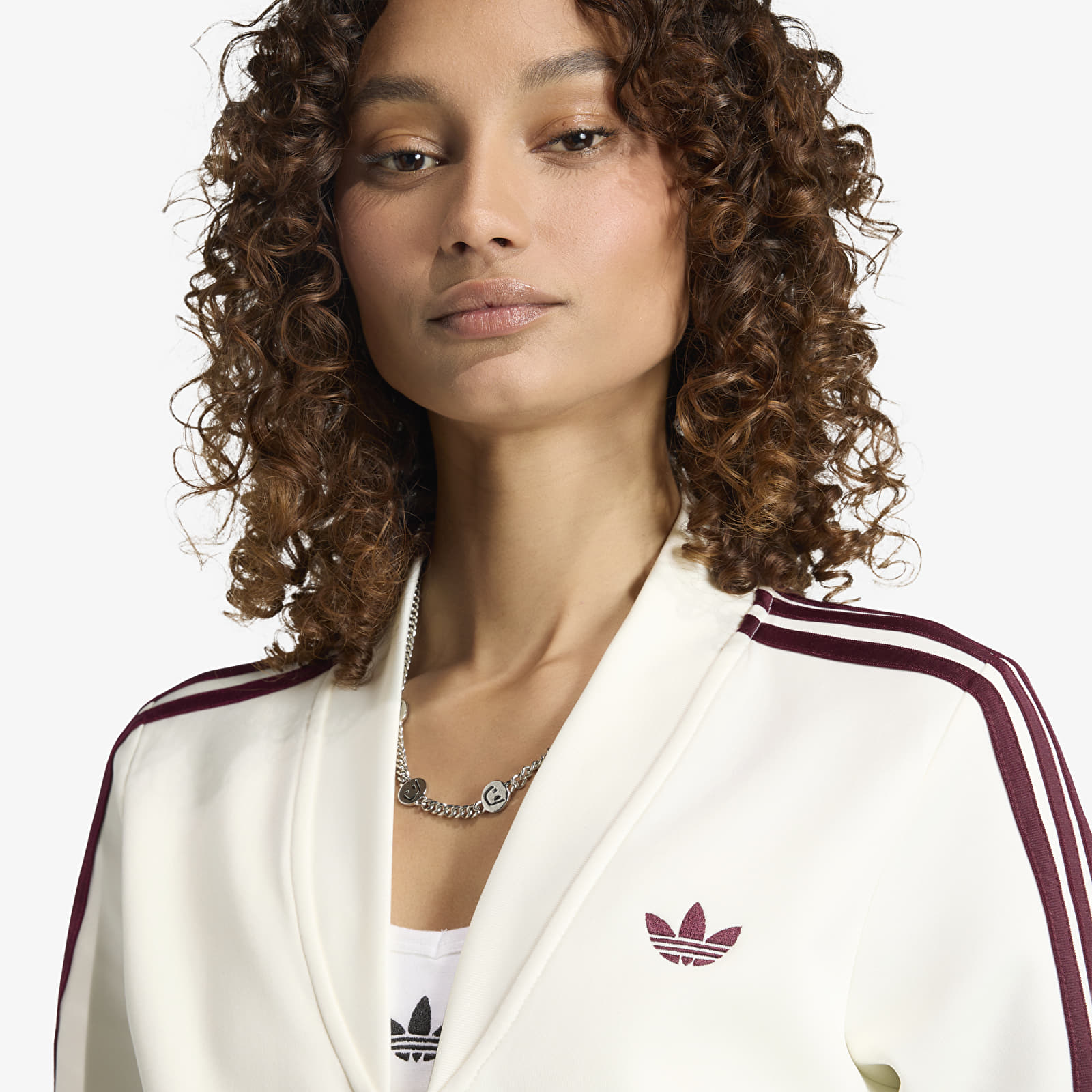 Sweatshirts für Frauen adidas V-Neck Sst Tt Off White