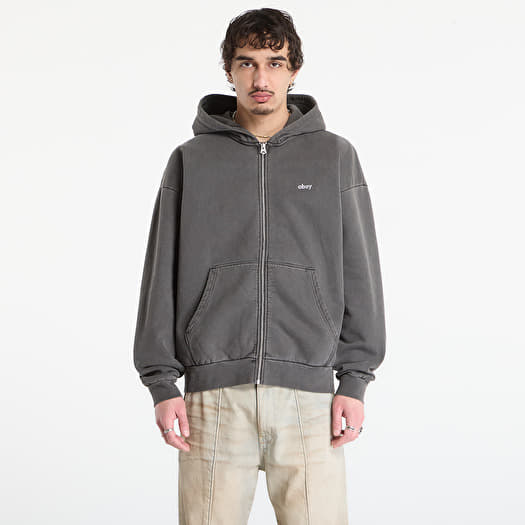 Mikina OBEY Lowercase Pigment Zip Hood Pigment Digital Black