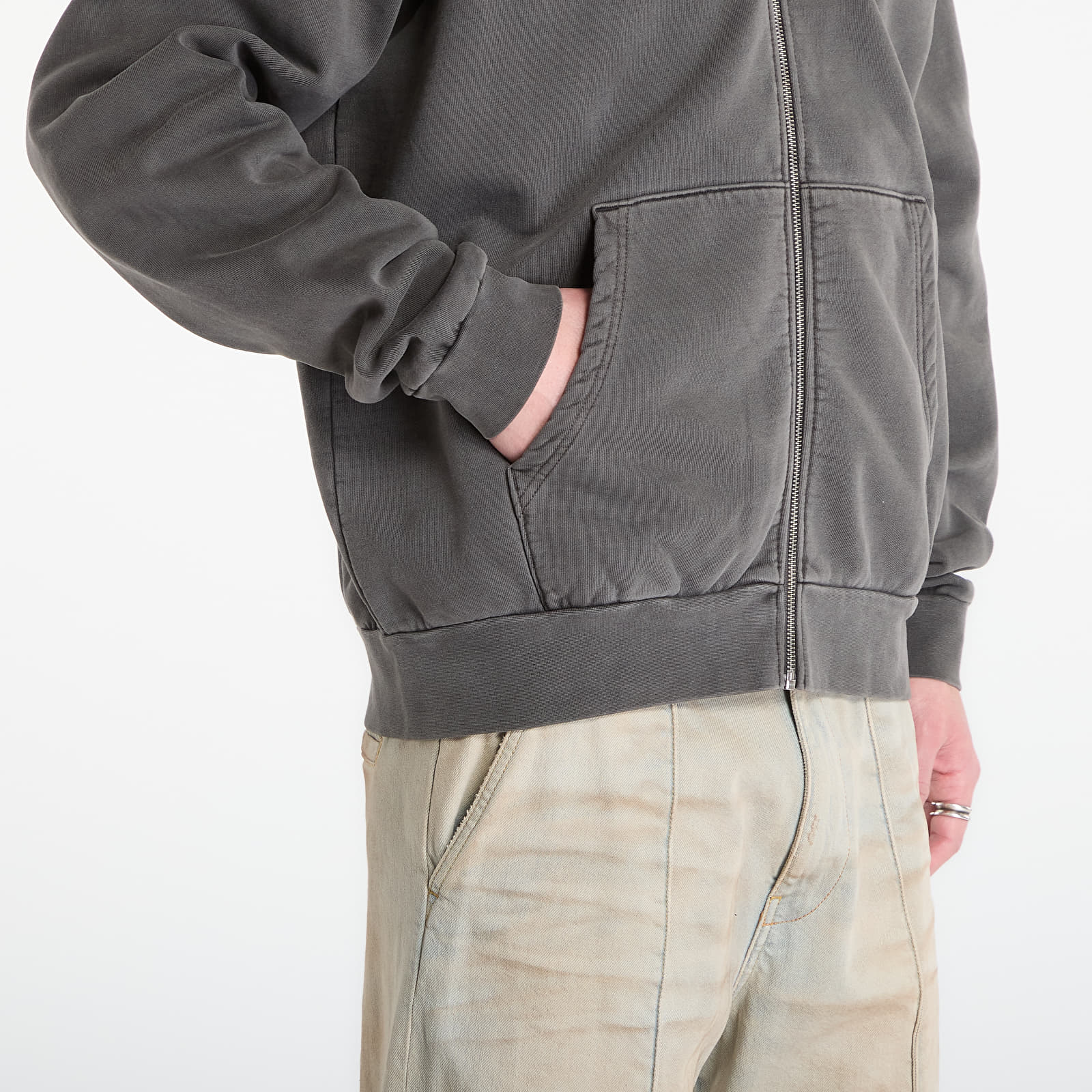 Sweats à capuche homme OBEY Lowercase Pigment Zip Hood Pigment Digital Black